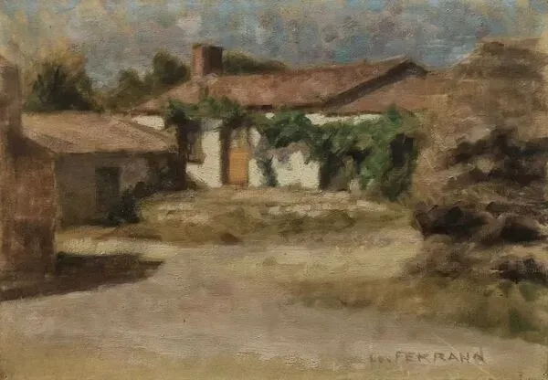 Illustration numéro 3 du produit Tableau peinture ancienne J.P Ferrand Paysage
