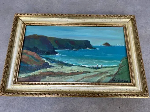 Illustration numéro 3 du produit Tableau marine Désiré-Lucas début XXème huile sur toile