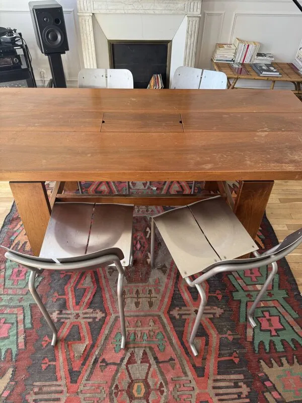 Illustration numéro 3 du produit Chaises Architecturales Postmodernes en Acier Inoxydable, France, 1980