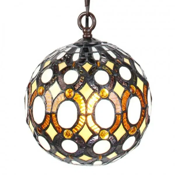 Illustration numéro 3 du produit Lampe suspendue ronde Tiffany