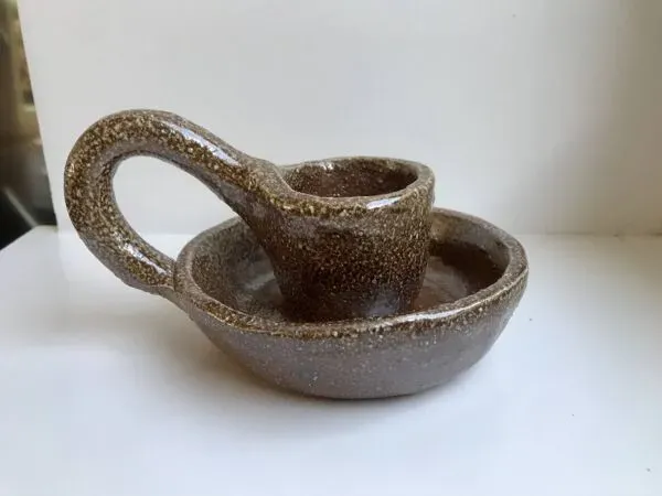 Illustration numéro 3 du produit bougeoir en céramique poterie années 70