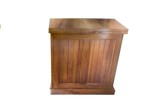 Illustration numéro 3 du produit Meuble bar comptoir teck et marbre vert