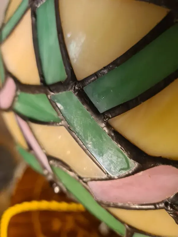 Illustration numéro 3 du produit lampe bronze et laiton art nouveau 1900  et un abat jour en pate de verre e