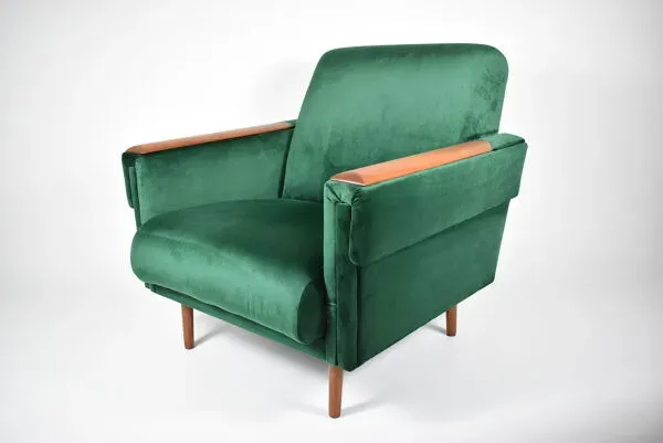 Illustration numéro 3 du produit Fauteuil vintage en velours, années 1960