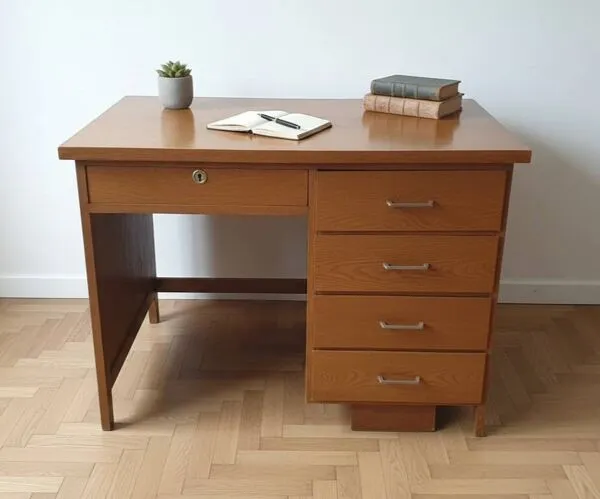 Illustration numéro 3 du produit Bureau scandinave en chêne, années 60-70
