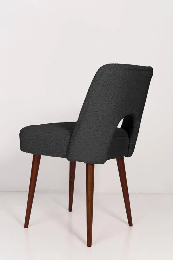 Illustration numéro 3 du produit Chaise 'Shell' en bouclé gris foncé, années 1960