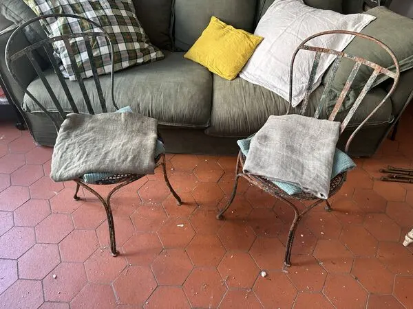 Illustration numéro 3 du produit Chaise de jardin en fer peint XIXe