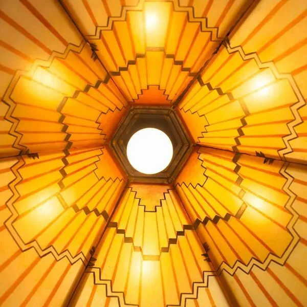 Illustration numéro 3 du produit Lustre Art déco en verre peint de l'école d'Amsterdam, Pays-Bas, années 1930