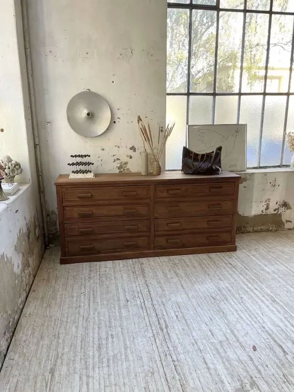 Illustration numéro 3 du produit Meuble de mercerie en pitchpin années 50