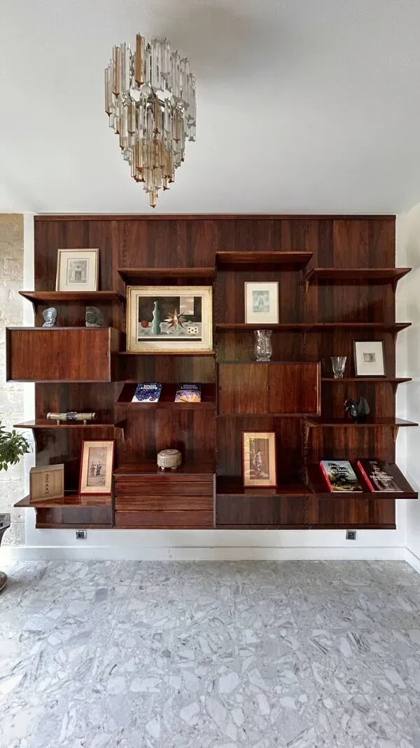 Illustration numéro 3 du produit Etagère modulaire murale Scandinave en palissandre, Poul Cadovius, Années 60