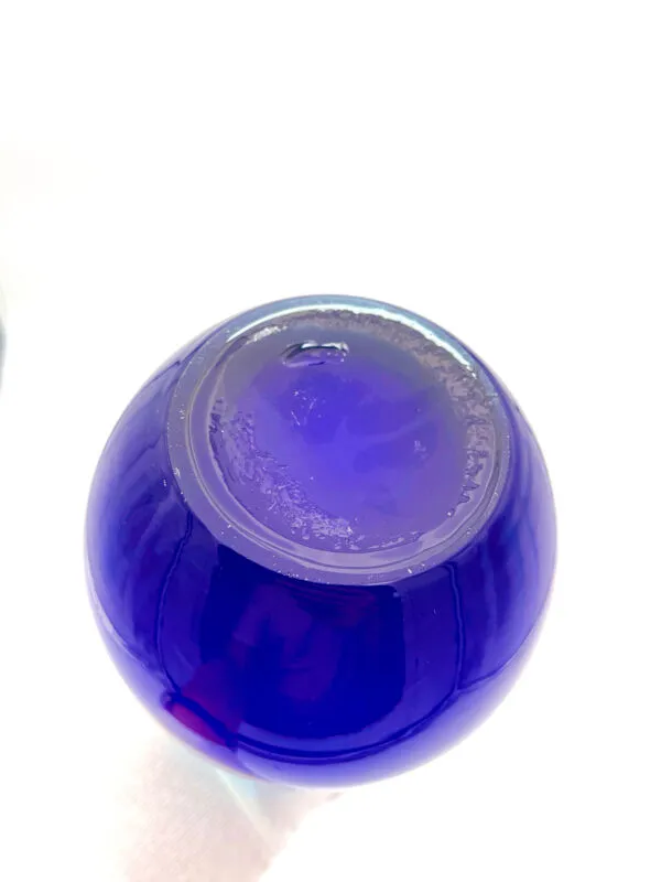 Illustration numéro 3 du produit Vase Sculptural ''Goccia'' 43cm - Verre de Murano Soufflé - Bleu & Latti