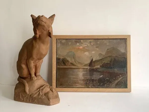 Illustration numéro 3 du produit Ecole française du 19e siècle, peinture à l'huile signée, marine encadrée