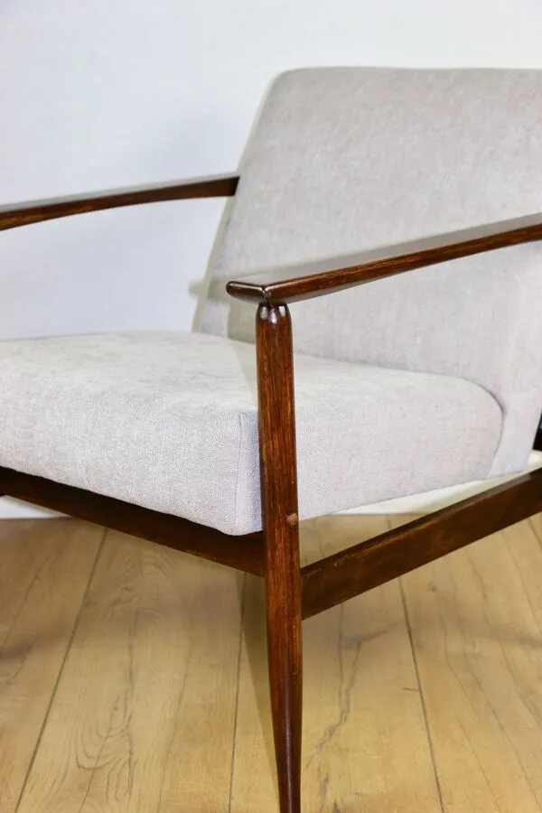 Illustration numéro 3 du produit Fauteuil vintage Loft années 1970 marron clair - gris clair