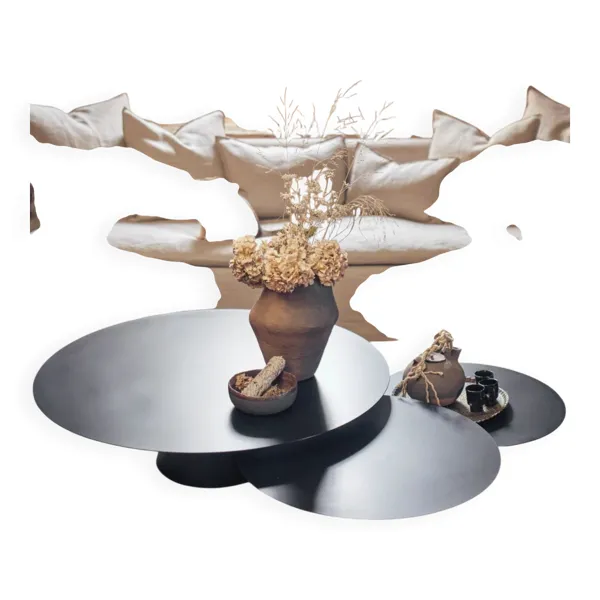 Illustration numéro 3 du produit Table Basse Beside 115cm – Métal Thermo-laqué Noir – Maison de Vacances