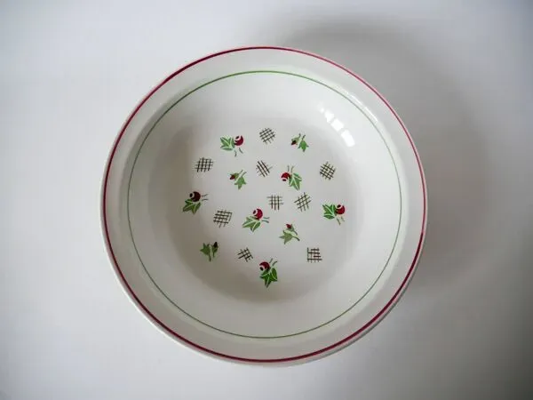 Illustration numéro 3 du produit Plat creux digoin sarreguemines rose et vert 1940