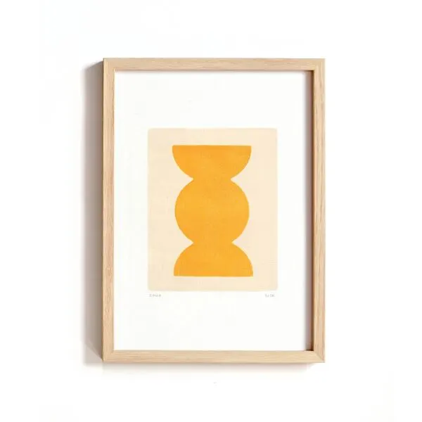 Illustration numéro 3 du produit Peinture abstraite jaune signé eawy