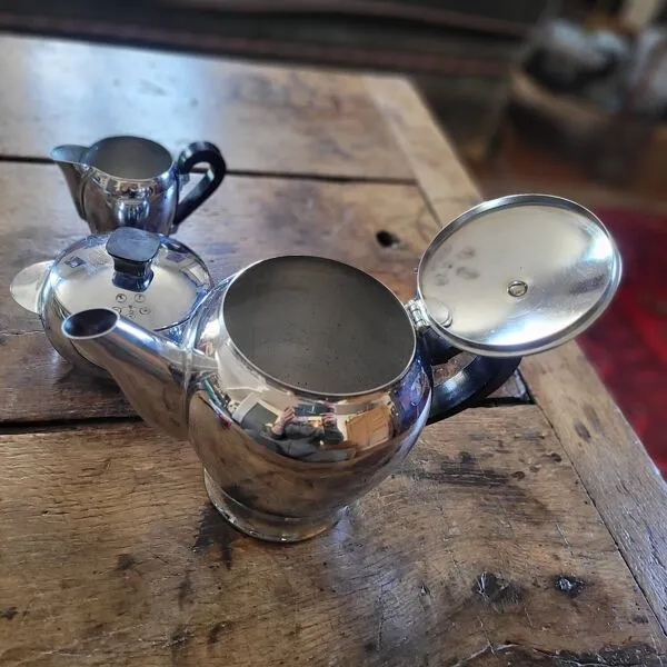 Illustration numéro 3 du produit Service à Café Vintage Chromé Baumlin – Design 1950