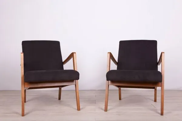 Illustration numéro 3 du produit Fauteuils en hêtre type 300-138 de l'usine de meubles Bystrzyckie, années 1960, lot de 2