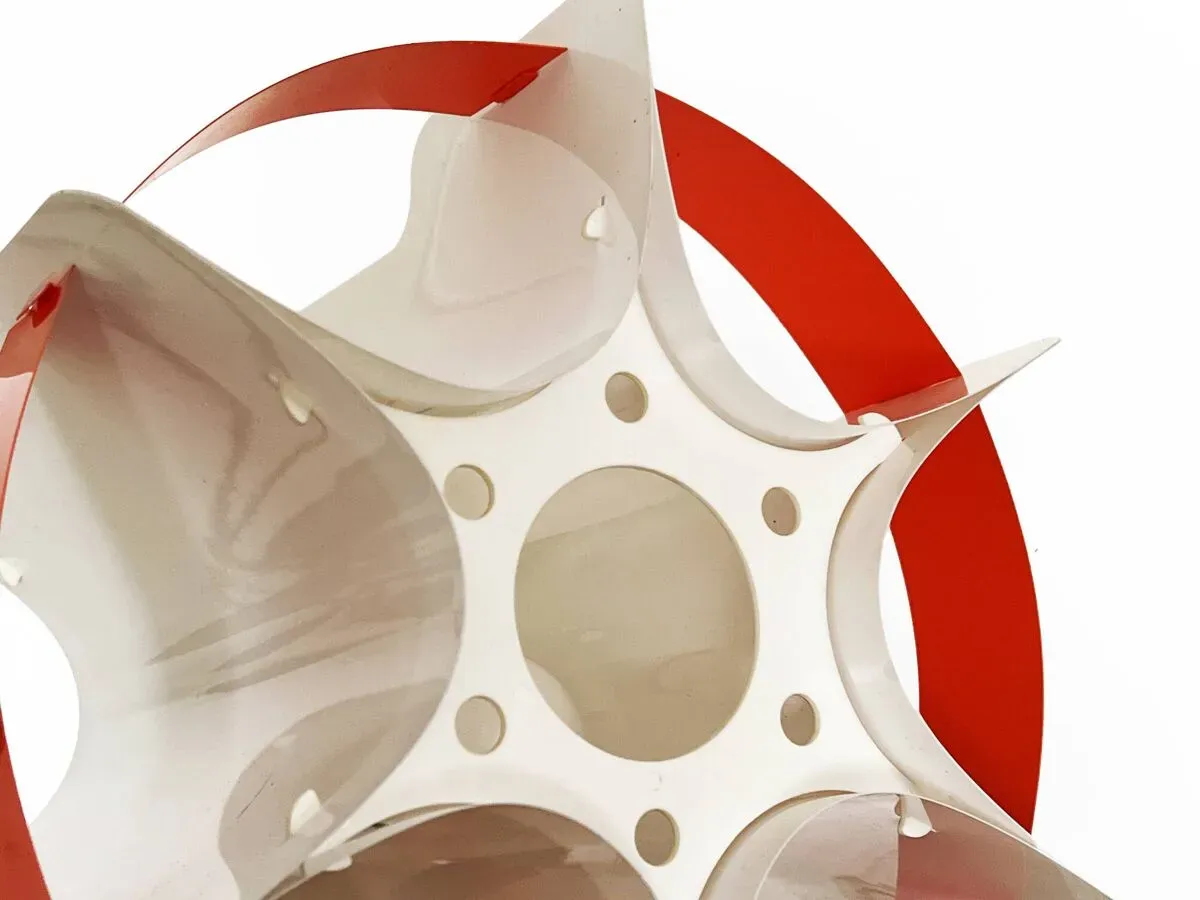 Illustration numéro 3 du produit Suspension en plastique orange et blanc par Quality System, Danemark années 1970