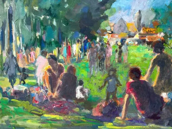 Illustration numéro 3 du produit Scène de picnic signée