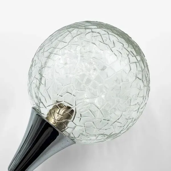 Illustration numéro 3 du produit Paire d'appliques Space Age verre craquelé et chrome