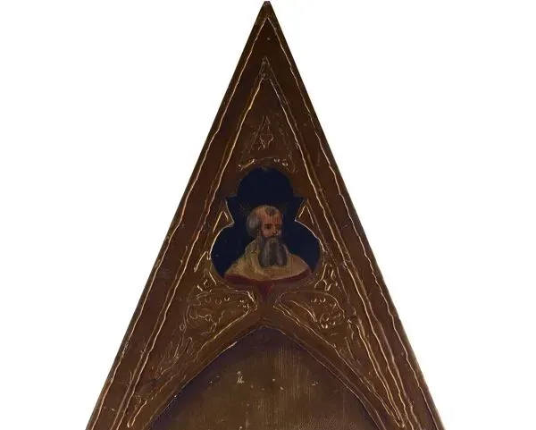 Illustration numéro 3 du produit Peinture à la détrempe ancienne sur panneau avec des saints, 19ème siècle