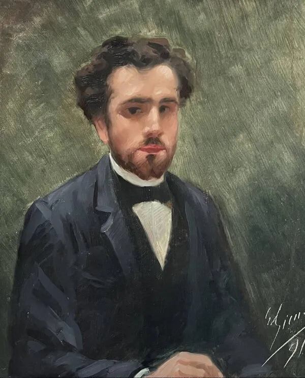 Illustration numéro 3 du produit école Française Du XIXe Siècle, Portrait d'Un Jeune Homme, 1891 Huile Sur Toile