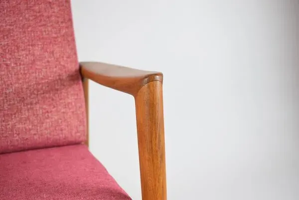 Illustration numéro 3 du produit Fauteuil scandinave original Stefan, restauré, icône des années 1960, rose.