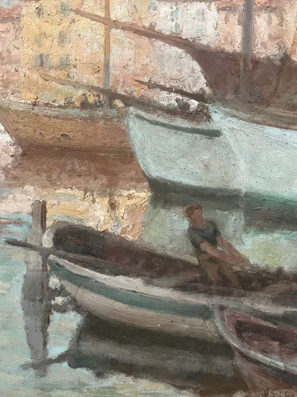 Illustration numéro 3 du produit Tableau Port de Saint Tropez 1939 Hippolyte Lety