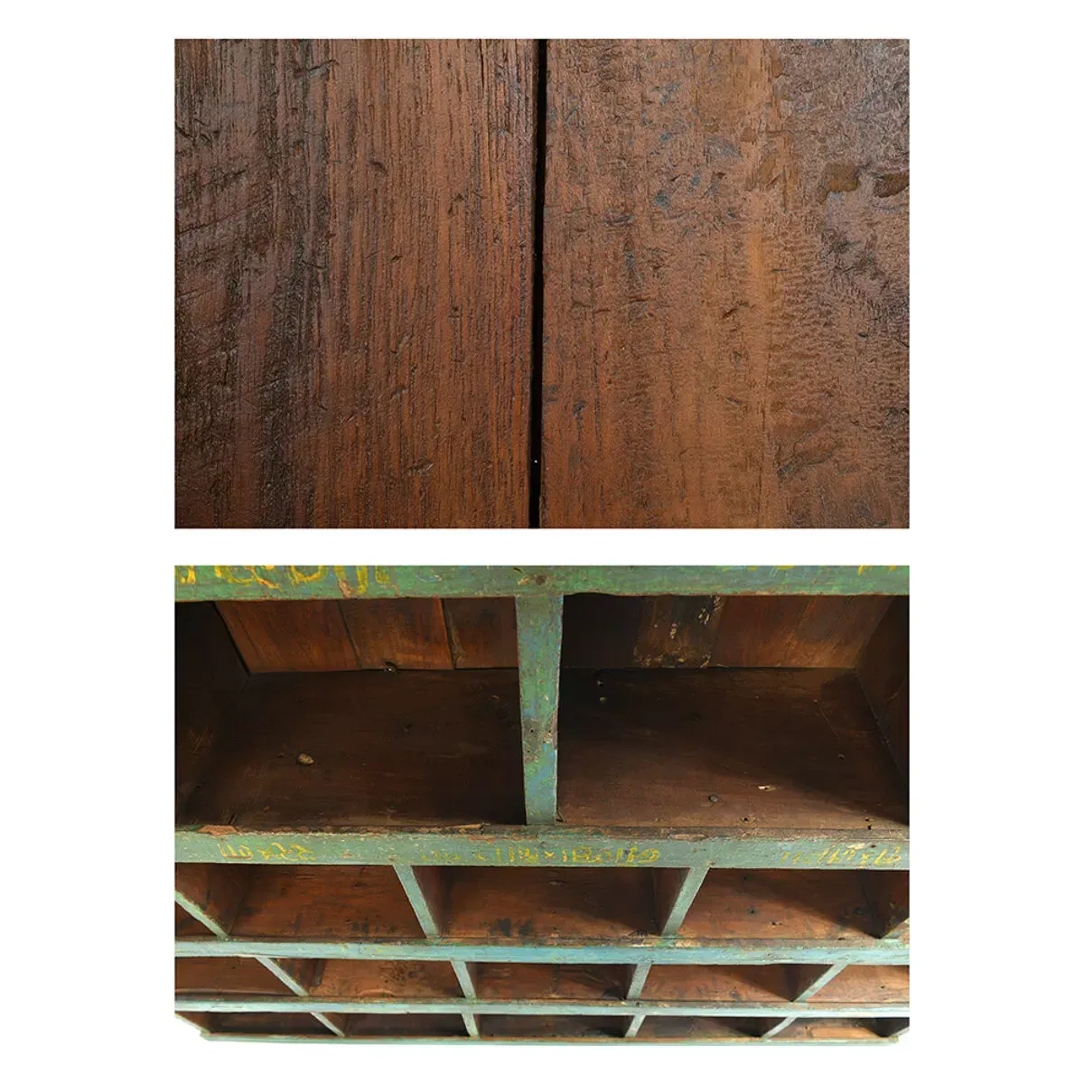 Illustration numéro 3 du produit Meuble d’atelier en bois à 19 casiers