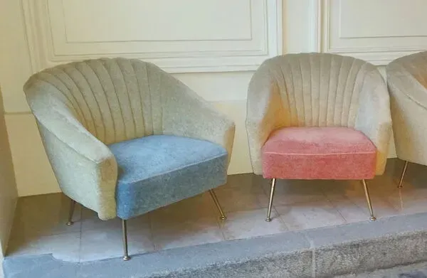 Illustration numéro 3 du produit Fauteuil  club design italien années 50-60  bi color