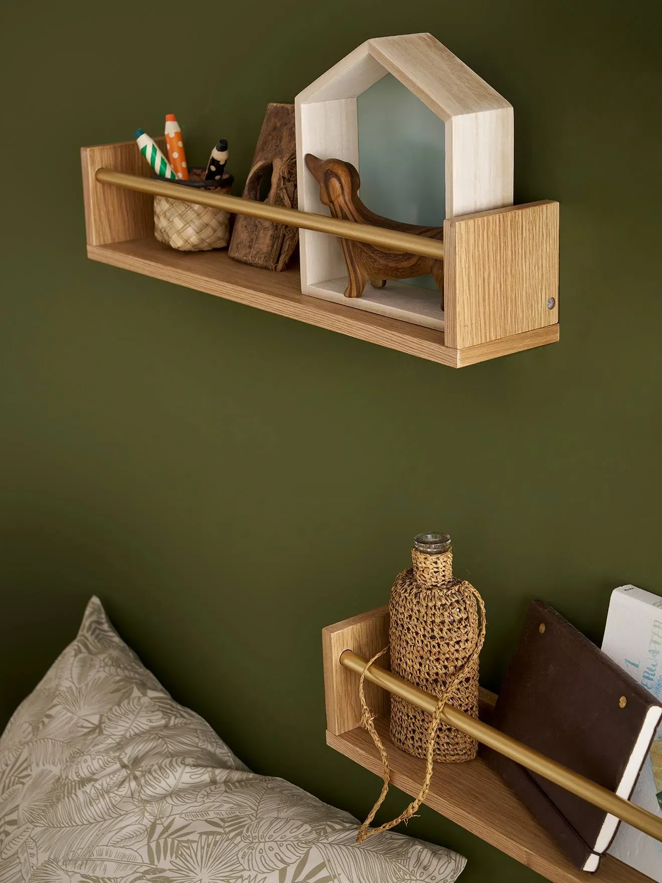 Illustration numéro 3 du produit Lot de 2 étagères livres bois