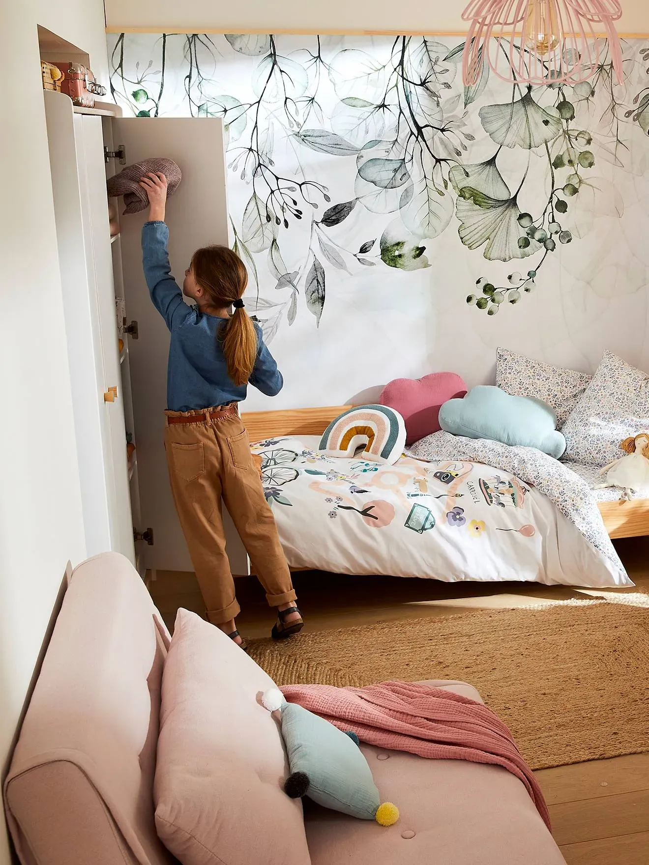 Illustration numéro 3 du produit Banquette convertible 1 place vieux rose