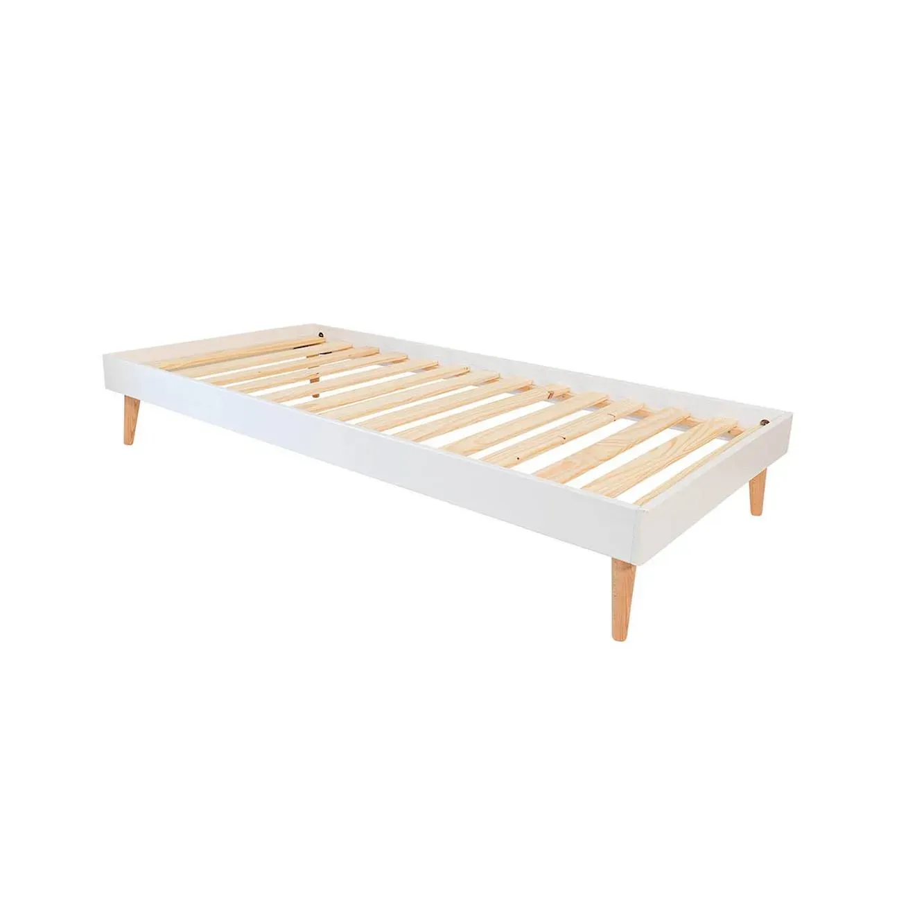 Illustration numéro 3 du produit Lit Enfant Avec Pieds Bois Massif Darla Blanc