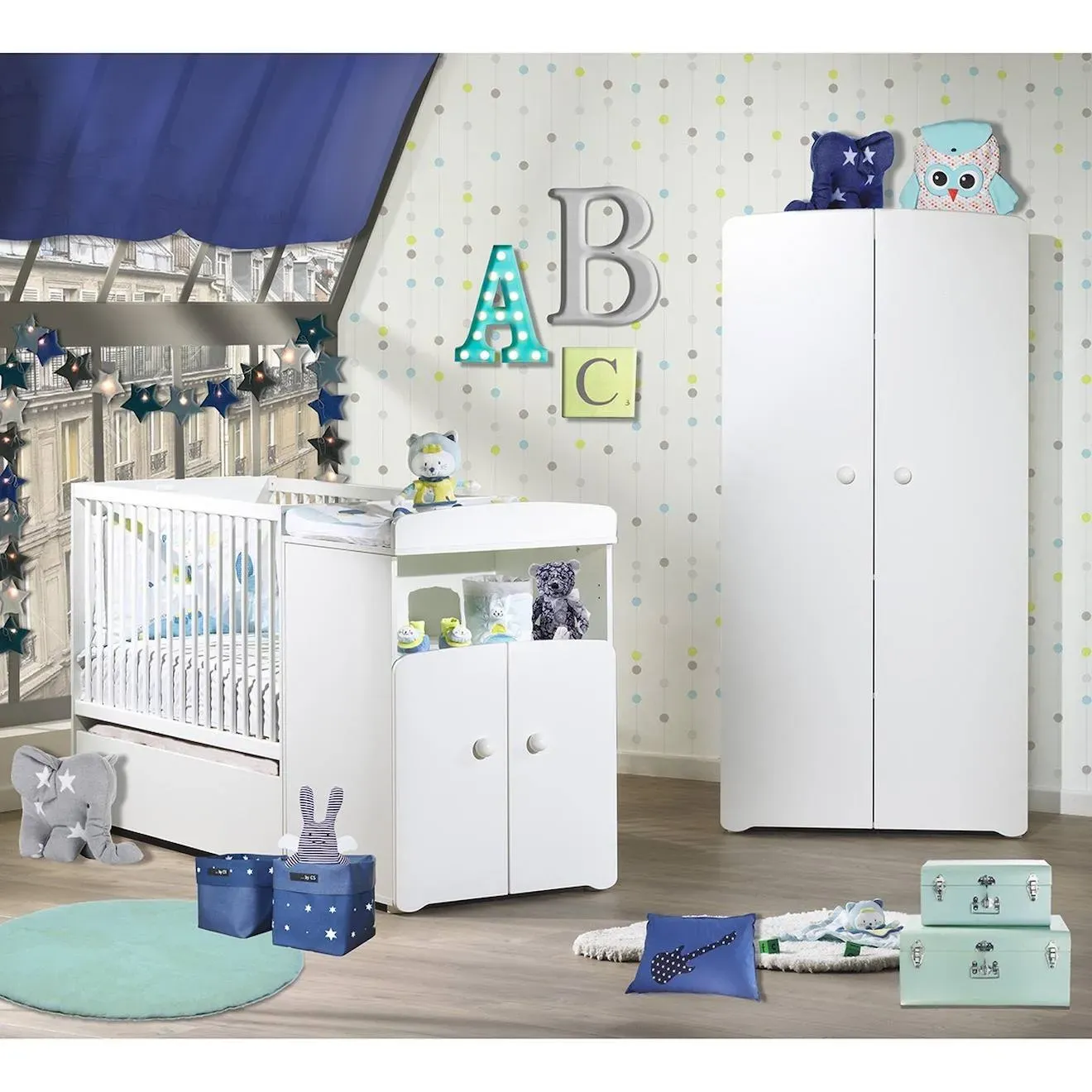 Illustration numéro 3 du produit Lit Bébé Combiné Évolutif - Basic Blanc