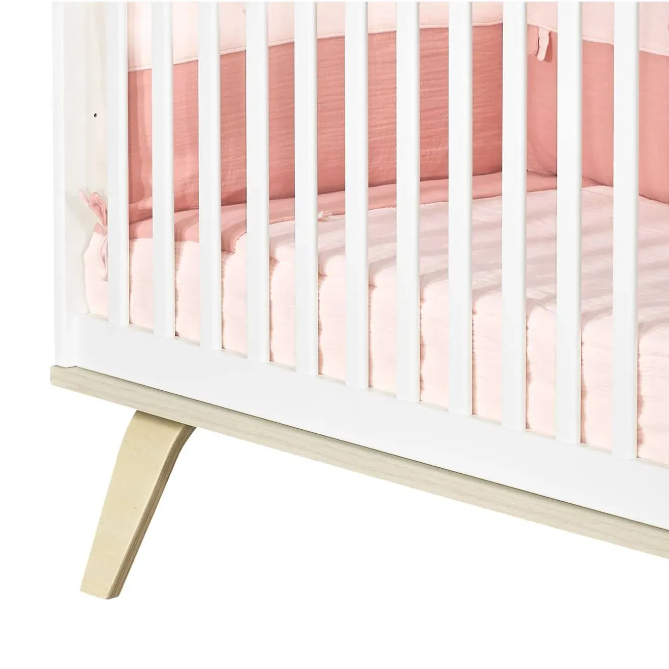 Illustration numéro 3 du produit Lit Bébé À Barreaux En Bois - Serena Blanc