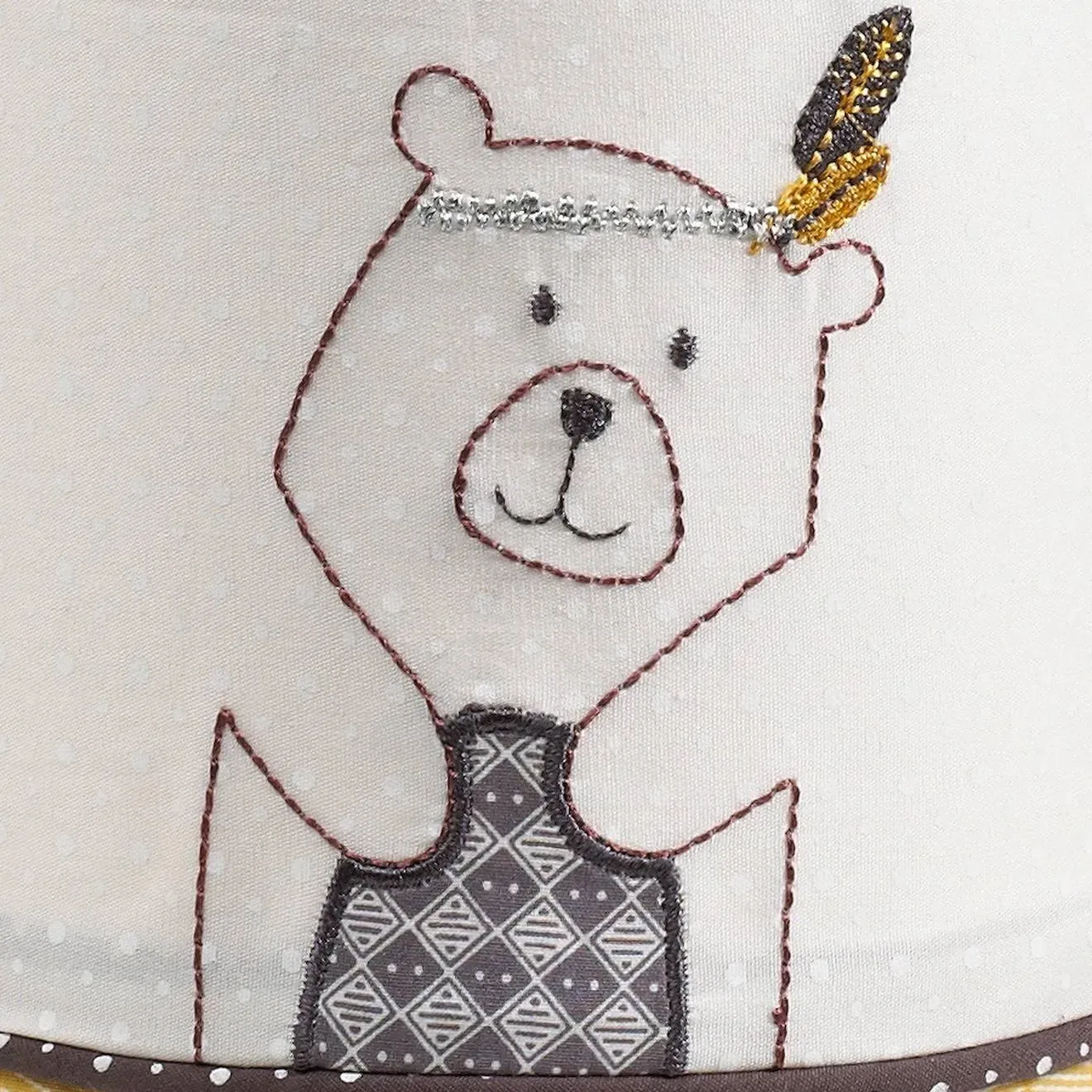 Illustration numéro 3 du produit Luminaire Enfant À Poser En Coton - Timouki Beige