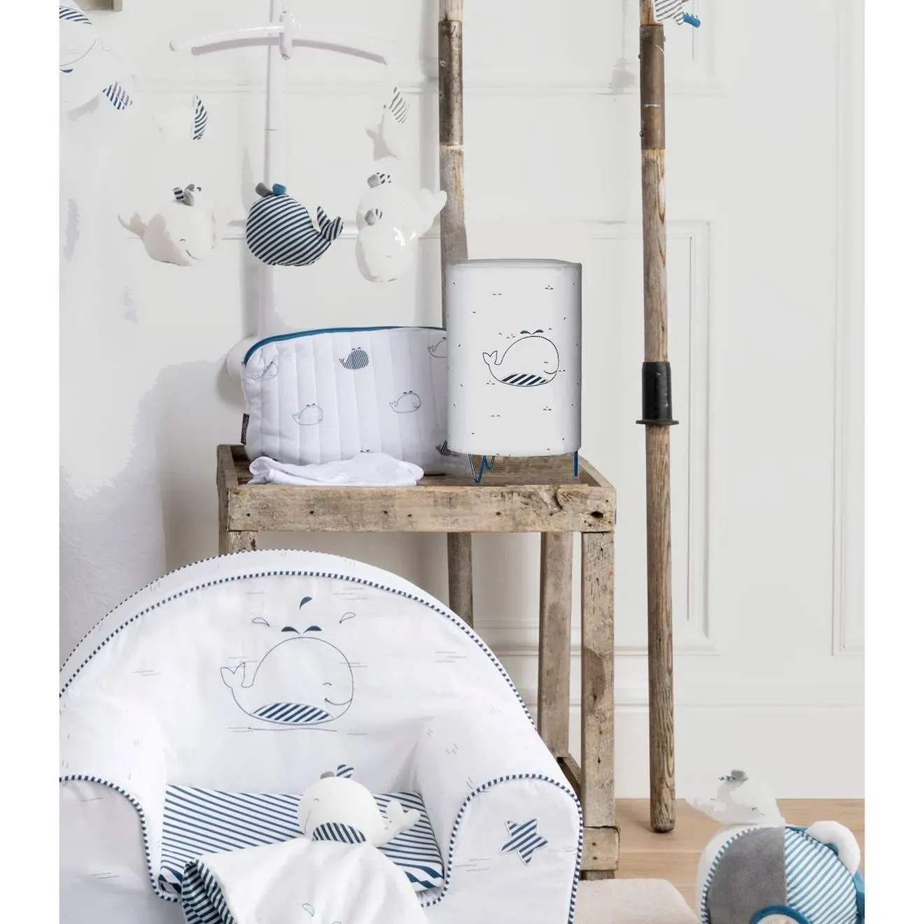 Illustration numéro 3 du produit Luminaire En Coton - Blue Baleine Blanc