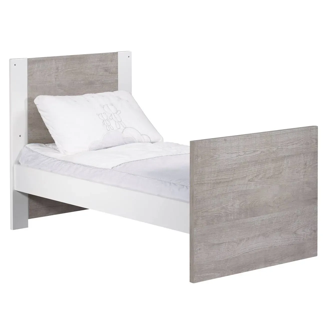 Illustration numéro 3 du produit Lit Bébé Évolutif À Barreaux - Loft Gris/blanc