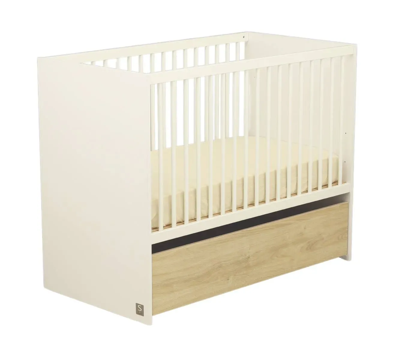 Illustration numéro 3 du produit Lit Bébé À Barreaux Avec Têtes En Panneaux - Paloma Blanc