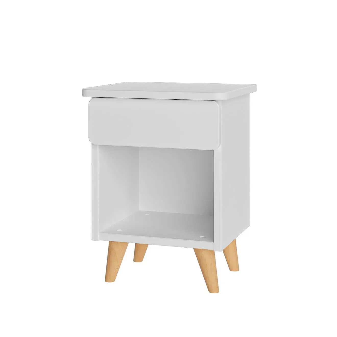 Illustration numéro 3 du produit Chevet Avec Tiroir Bois Massif Lilow Blanc Et Noisette