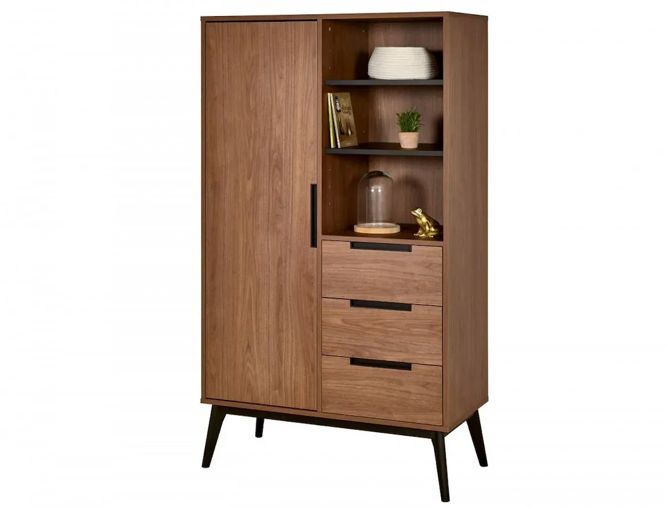 Illustration numéro 3 du produit Armoire 2 Portes Vintage Octave Noyer