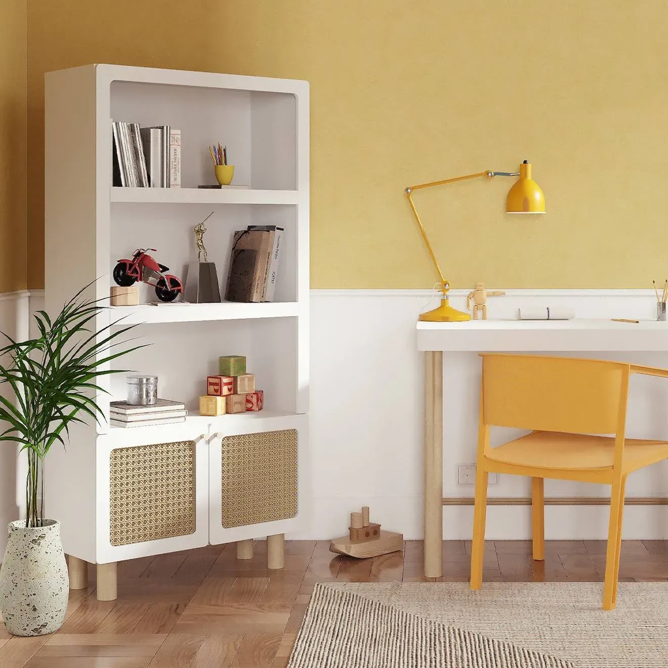 Illustration numéro 3 du produit Bibliothèque 2 Portes Blanc