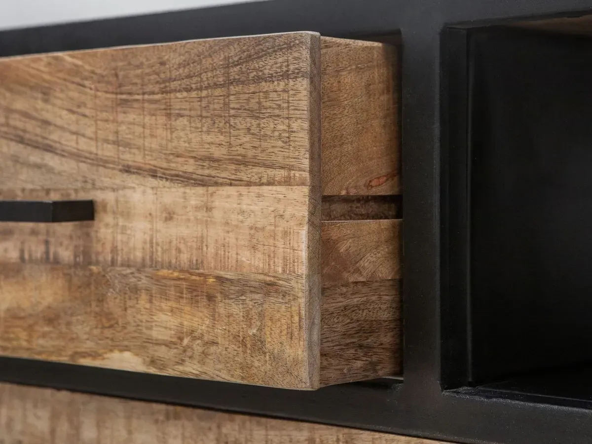 Illustration numéro 4 du produit Table basse 1 tiroir BEAUBOURG bois massif de manguier    BOBOCHIC