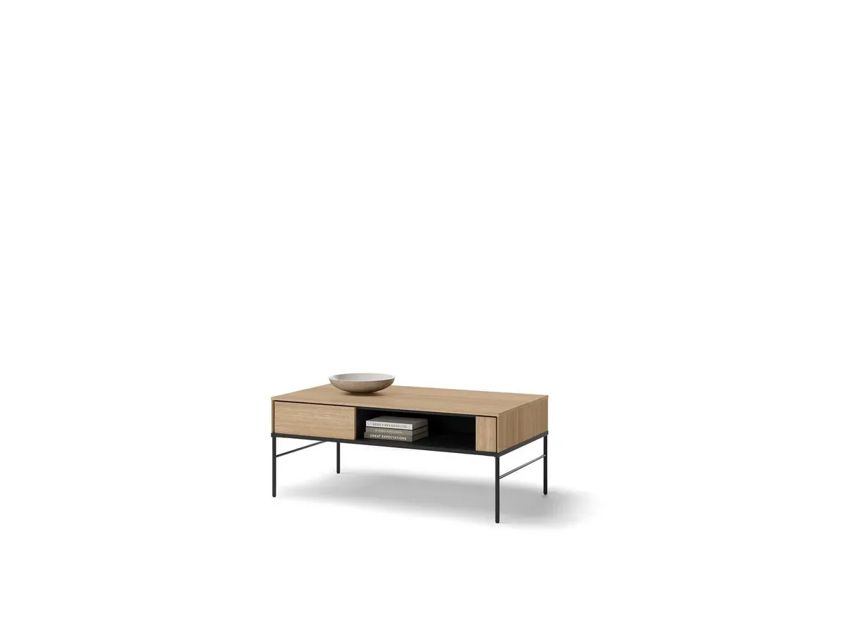 Illustration numéro 4 du produit Table basse 110 cm VERONA effet chêne avec niche    BOBOCHIC