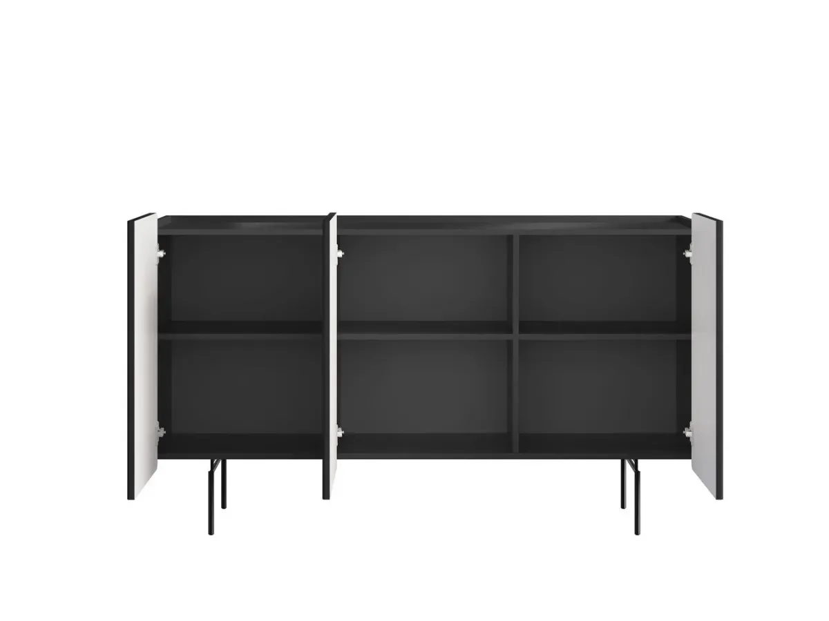 Illustration numéro 4 du produit Buffet 3 portes 150 cm MATHILDE pieds noirs    BOBOCHIC