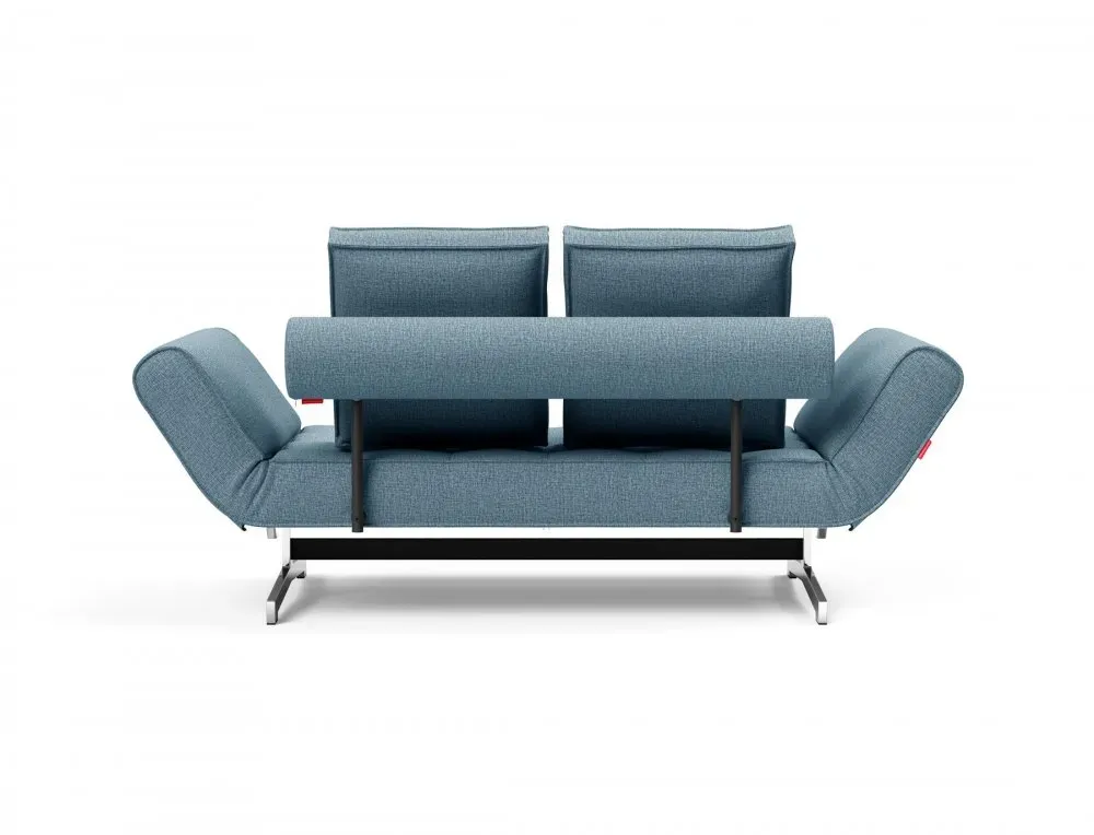 Illustration numéro 4 du produit INNOVATION LIVING  Canapé lit GHIA CHROME couchage 80x210 cm tissu Mixed Dance Light Blue