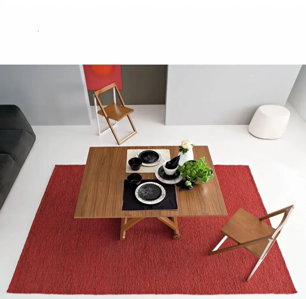 Illustration numéro 4 du produit Table basse relevable extensible italienne MASCOTTE  noyer 105 x 70/140 cm