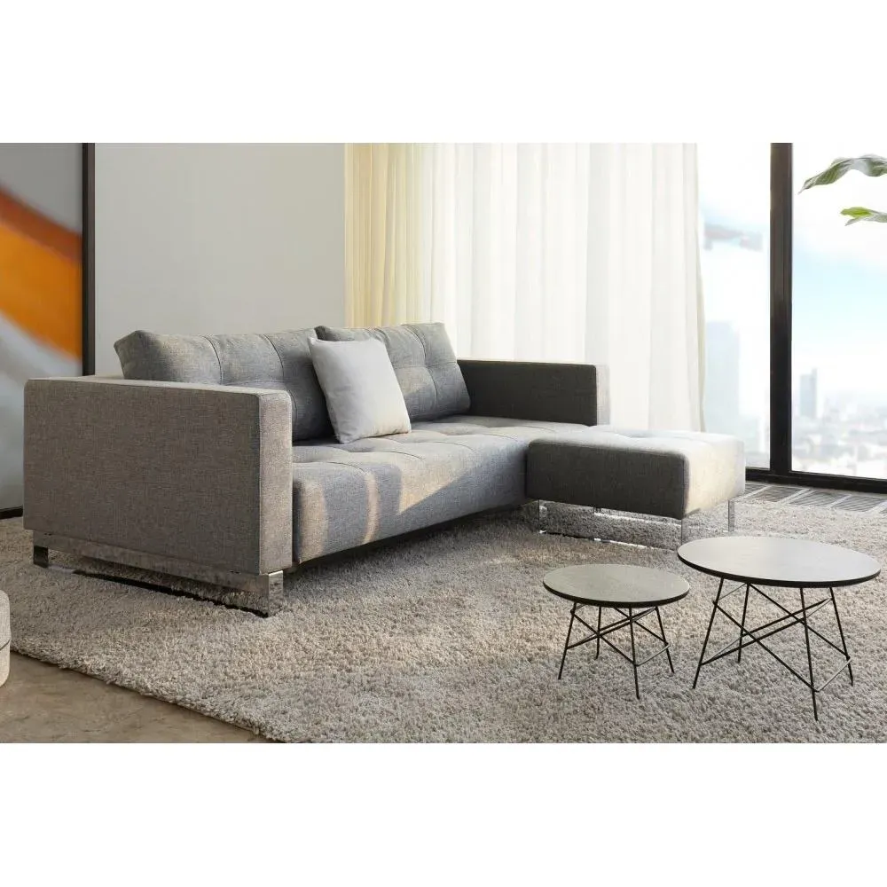 Illustration numéro 4 du produit INNOVATION LIVING  Pouf design CASSIUS DELUXE EXCESS gris Twist Charcoal 65*65 cm