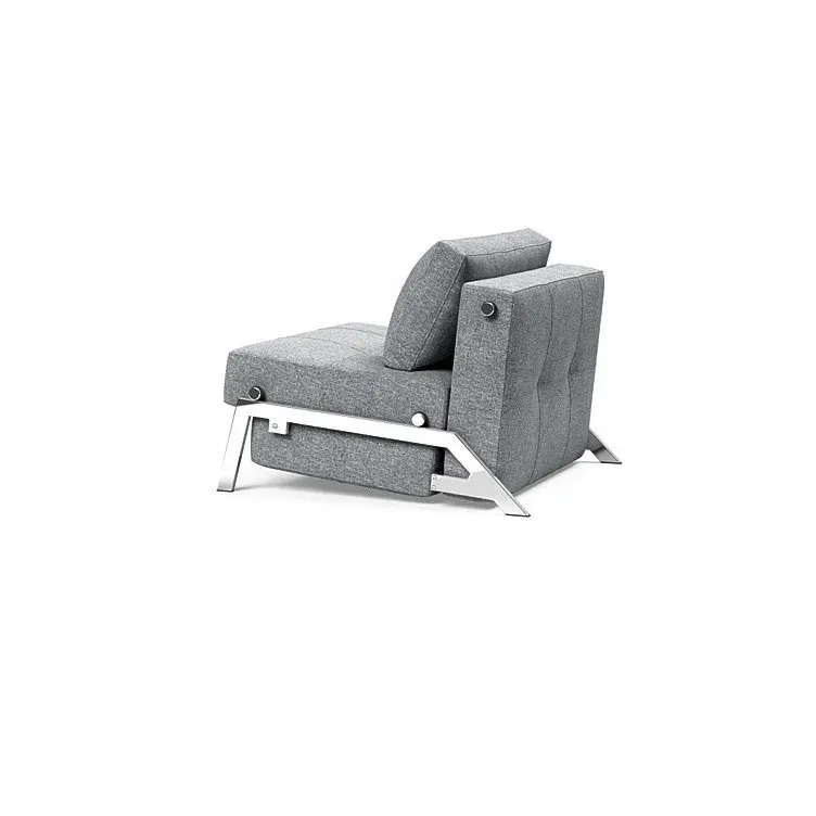 Illustration numéro 4 du produit INNOVATION LIVING  Fauteuil design SOFABED CUBED 02 CHROME Twist Granite convertible lit 200x90 cm